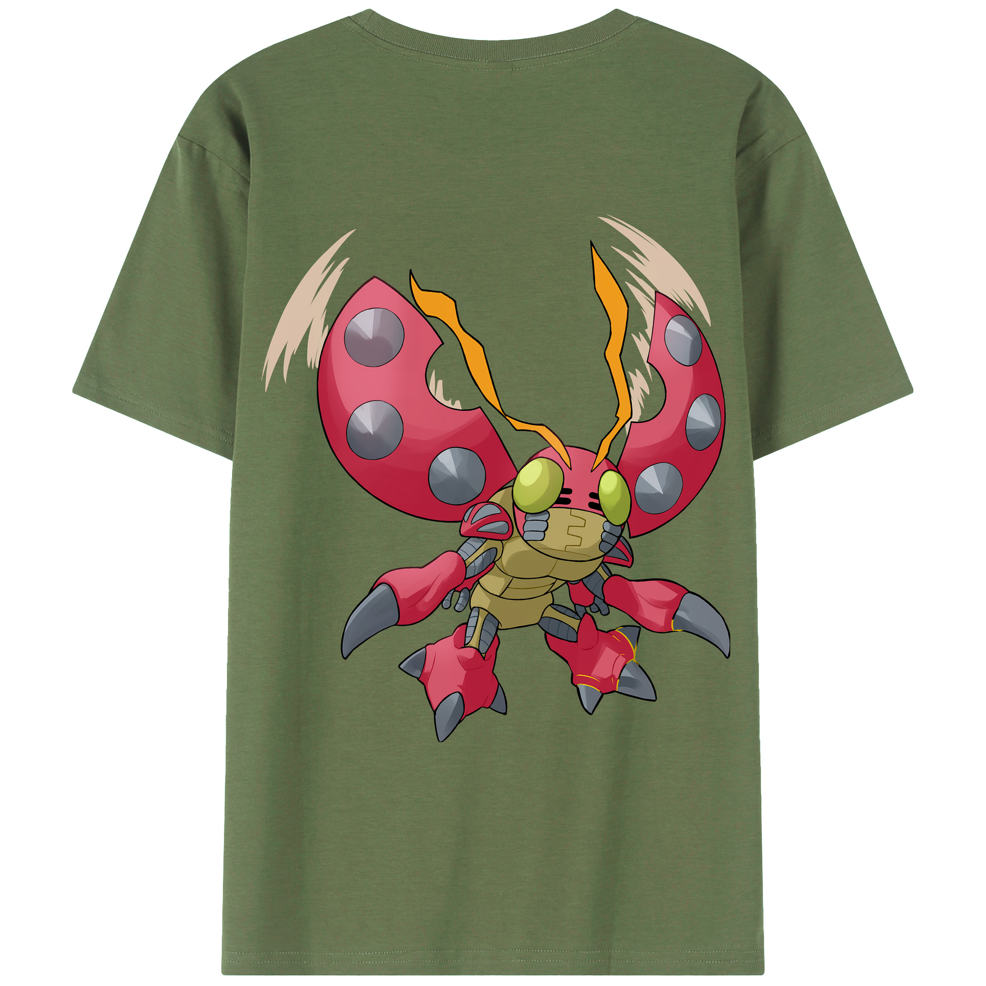 （画像用） Digimon デジタルモンスター/デジモン 綿100％ メンズ半袖Tシャツ（バックプリント） 通気性
